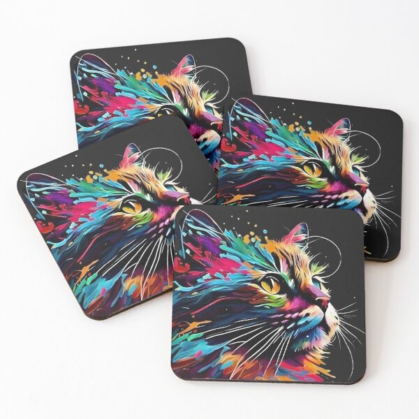 Item preview, Cat in Psychodelic Colors designed and sold by Pedja Designs.