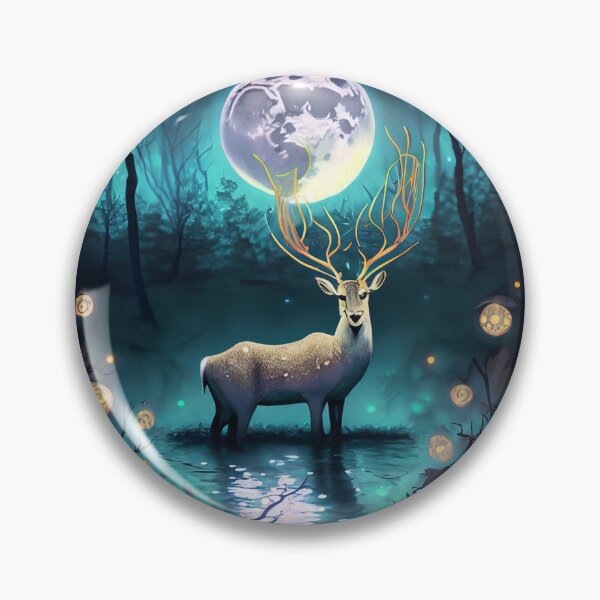 Artikelvorschau, Trauriges Reh in einem Waldsee bei Nacht, Woodland Secrets entworfen und verkauft von Sunmoonlove.
