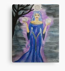 Triple Moon Goddess Metal Print