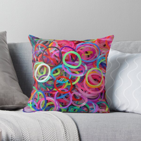 Colorful loom rubber bands Throw Pillow