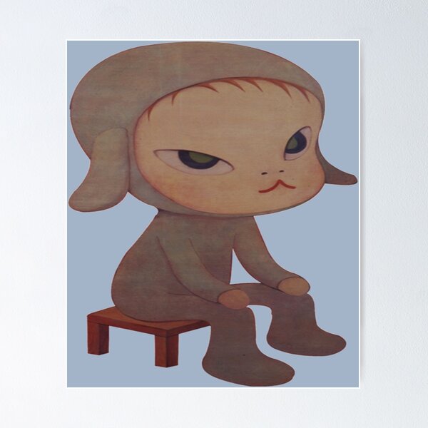 Item preview, yoshitomo nara sitting bunny painting     designed and sold by HillaryMarston.
