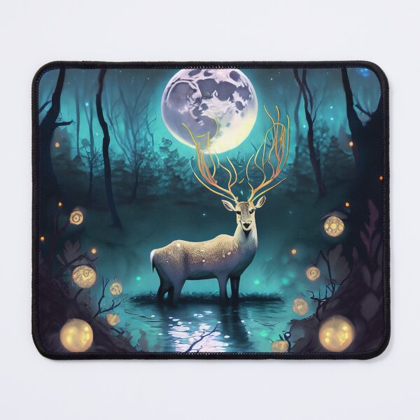 Item preview, Sad deer in a forest lake at night, Woodland Secrets, halloween,  designed and sold by Sunmoonlove.