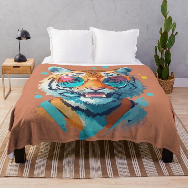 Item preview, Happy Tiger: Joyful Gaze in Sunglasses, Graphic Art Illustration designed and sold by Niktarka.