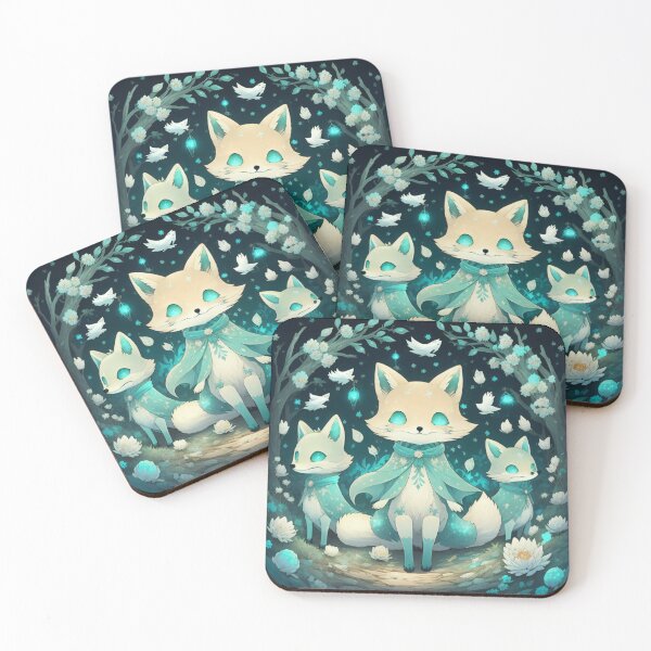 Item preview, Turquoise fox ghosts designed and sold by Snorter.