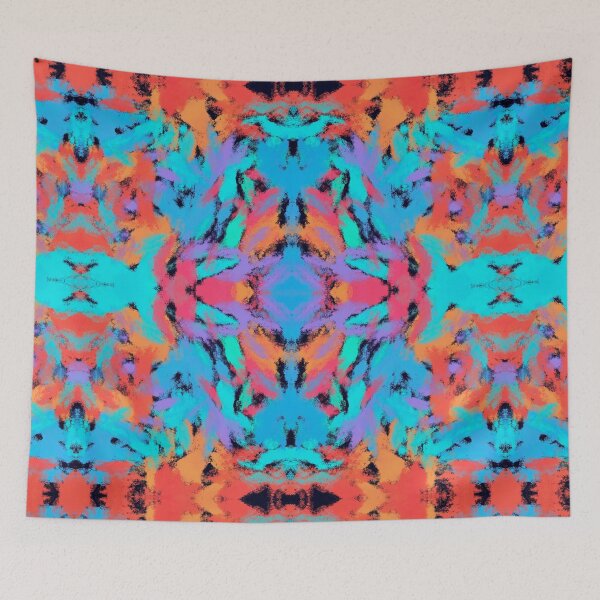 Item preview, Blue and orange abstract designed and sold by Natalia Ruzhyna.