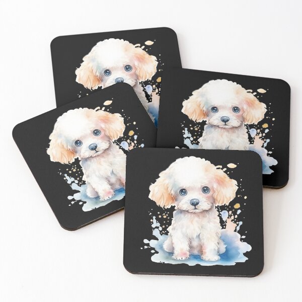 Item preview, Watercolour White Miniature Poodle Puppy designed and sold by Amazing-Kortez.