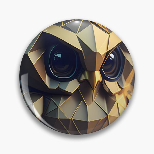 Item preview, Gold owl in polygonal style designed and sold by niesporekstudio.