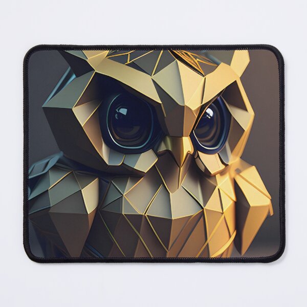 Item preview, Gold owl in polygonal style designed and sold by niesporekstudio.