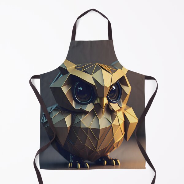 Item preview, Gold owl in polygonal style designed and sold by niesporekstudio.