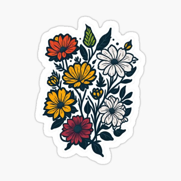 stickers o pegatinas de flores