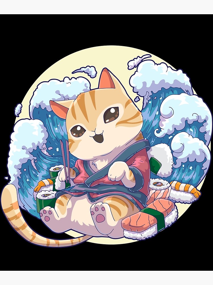 Happy Sushi Anime Kawaii Set Japanese Food Lover Otaku Manga T-Shirt -  Walmart.com