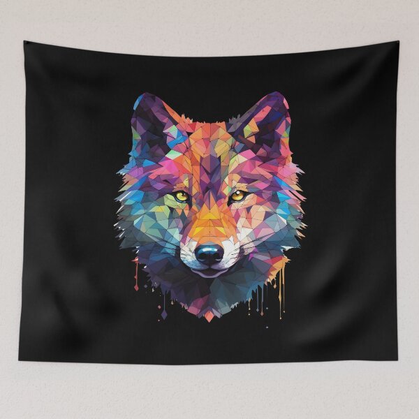 Item preview, Colorful Geometric Wolf Head | Speedpainting Style designed and sold by BNCH44.