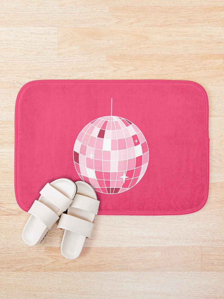 Hot pink disco ball. Mirrorball Bath Mat for Sale by CoCoArt-Ua