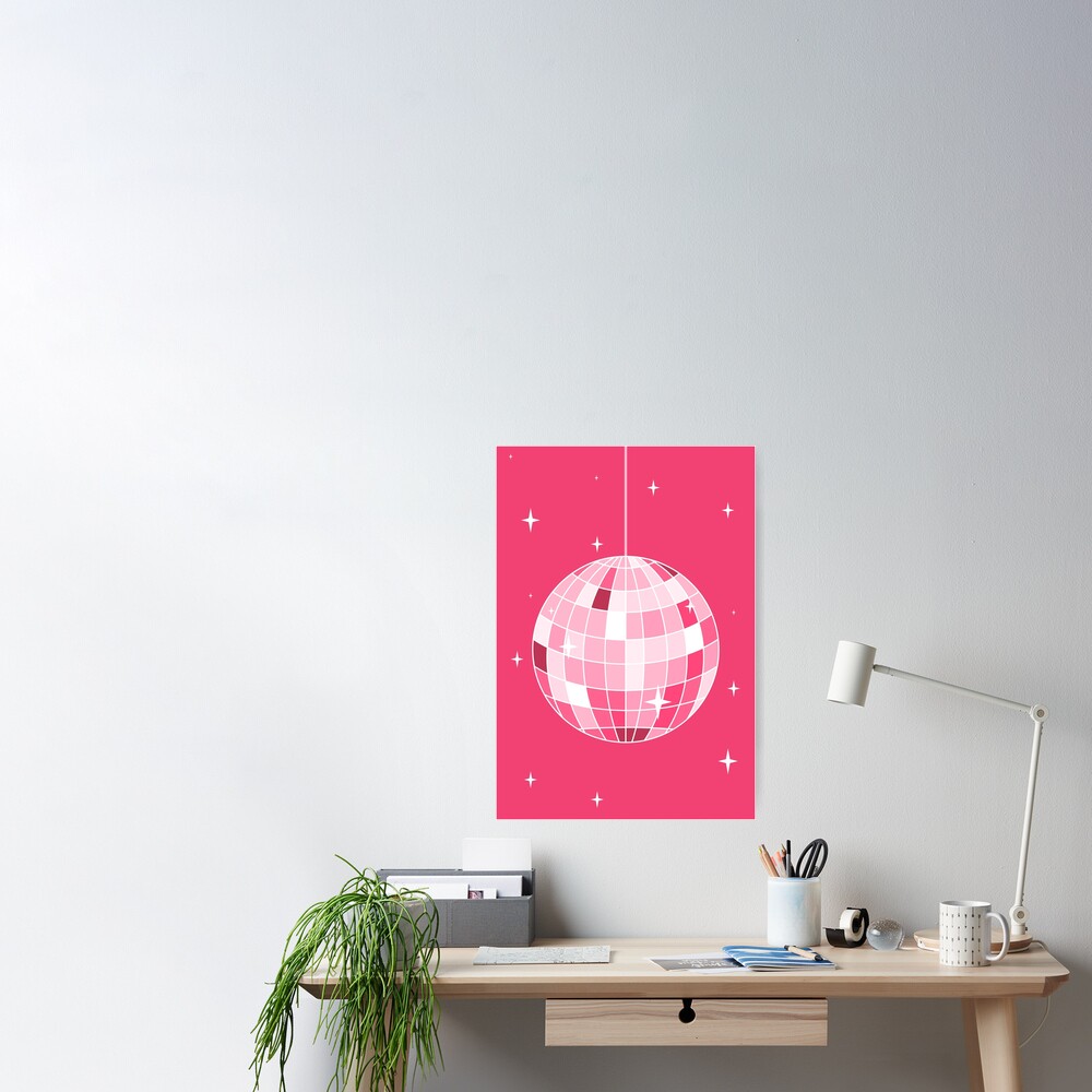 Hot pink disco ball. Mirrorball Greeting Card for Sale by CoCoArt