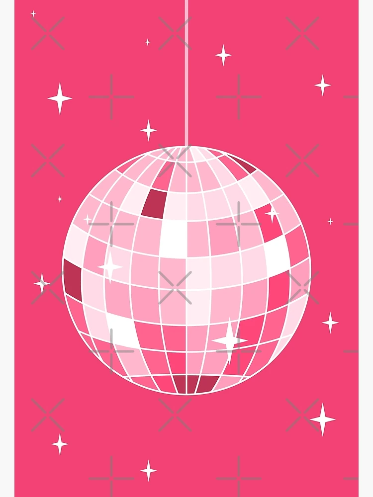 Sparkly Hot Pink Disco balls Poster for Sale by SeanBeDrawin