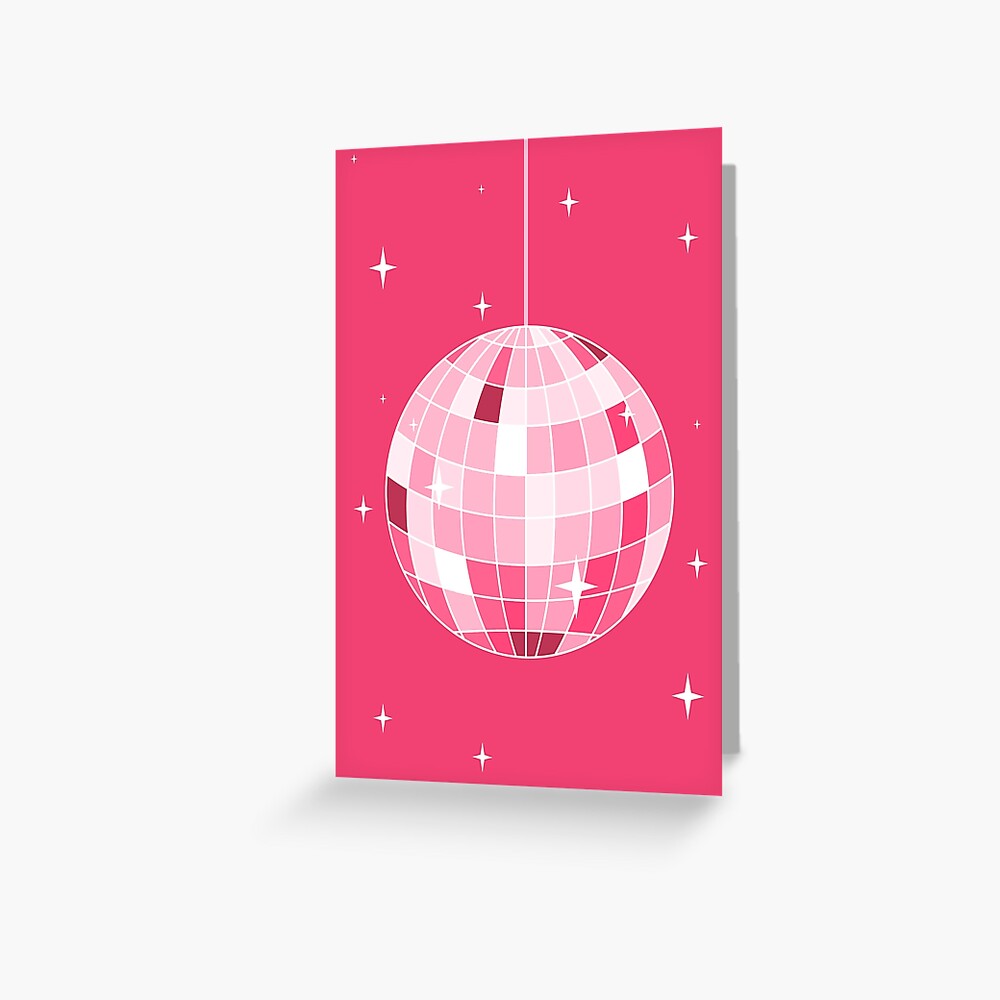 Hot pink disco ball. Mirrorball Greeting Card for Sale by CoCoArt-Ua