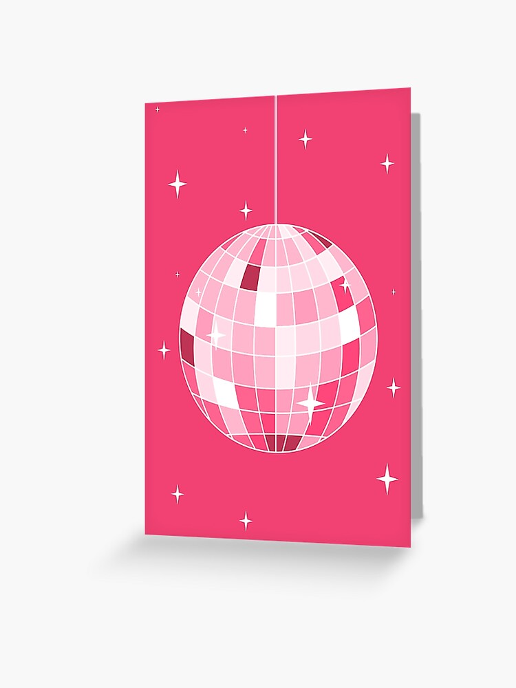 Hot pink disco ball. Mirrorball Greeting Card for Sale by CoCoArt