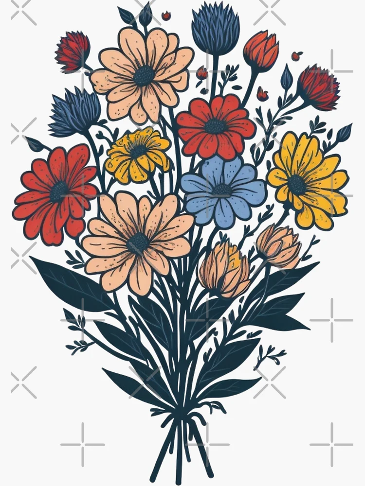 Cute Flower Sticker #003 Sticker for Sale by RichArtDesigns