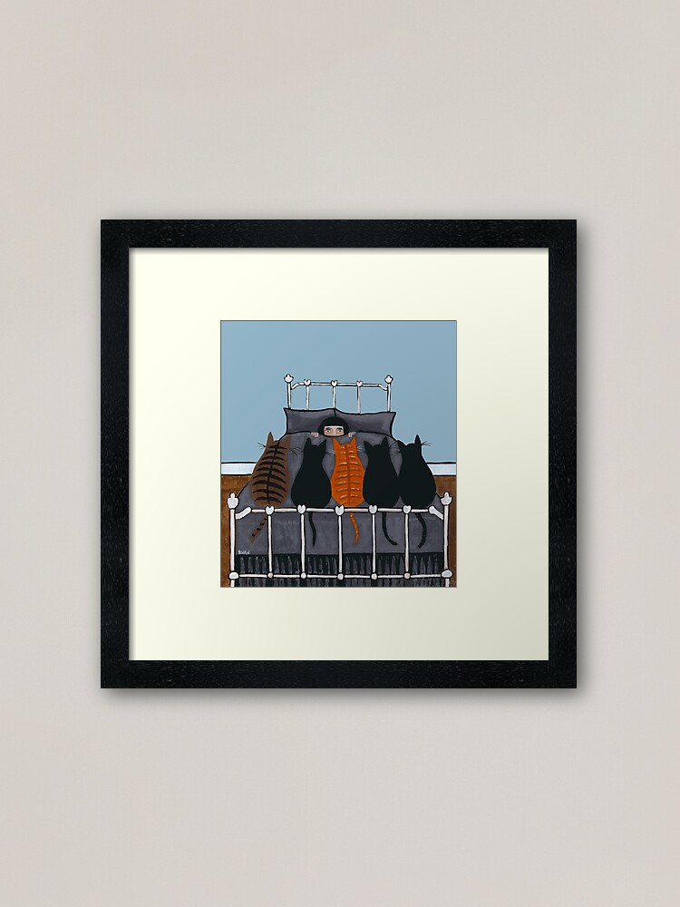 Thumbnail 2 of 7, Framed Art Print, The Cat Alarm designed and sold by kilkennycat.