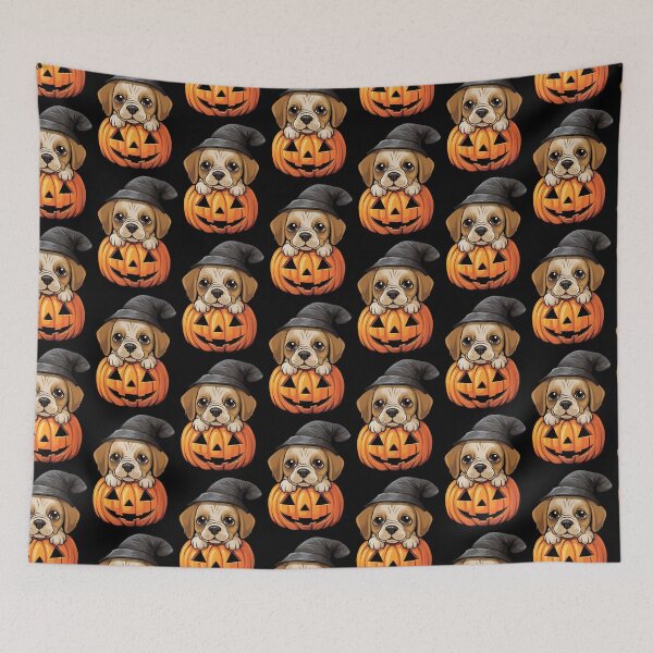 Item preview, Halloween Beagle Puppy Spooky Pumpkin Witch  designed and sold by VermintStudio.