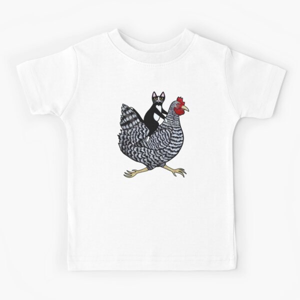Aperçu de l'œuvre Chat chevauchant un poulet créée et vendue par KilkennyCat Art.