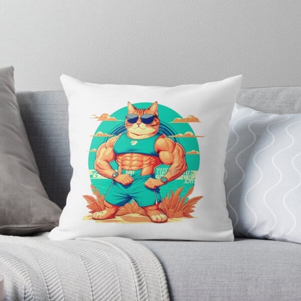  Funny Bodybuilding Gifts Bodybuilder Bunny Easter Bunnybuilder  Fitness Gym Throw Pillow, 18x18, Multicolor : Home & Kitchen