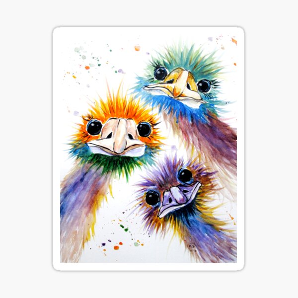 Item preview, Funky Emu Bird Trio designed and sold by Marjansart.
