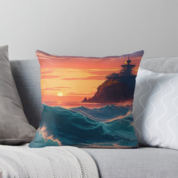Item preview, Seafaring Serenity: Vintage Boat Amidst Ocean's Fantastic Sunset designed and sold by Patternomania.