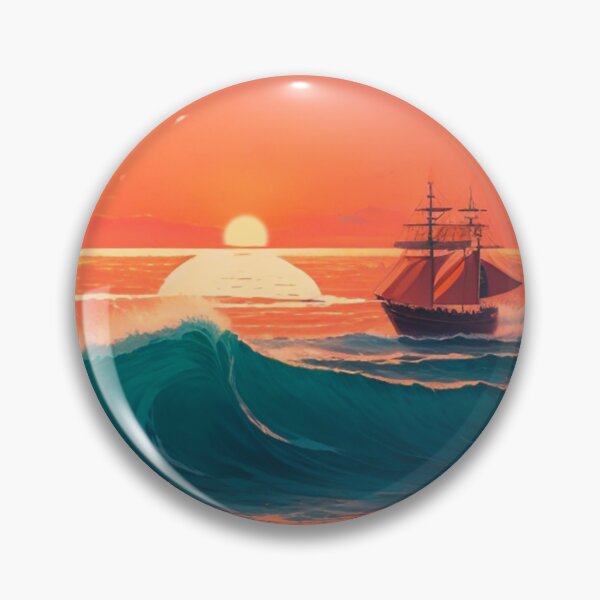 Item preview, Seafaring Serenity: Vintage Boat Amidst Ocean's Fantastic Sunset designed and sold by Patternomania.