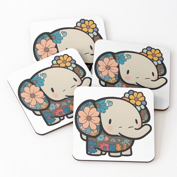 Item preview, Floral baby elephant sticker. designed and sold by zabeans.