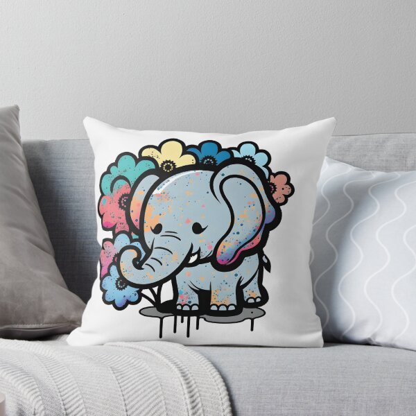 Item preview, floral baby elephant drip paint sticker. designed and sold by zabeans.