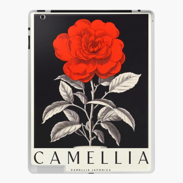 CAMELLIA, FEBRUARY FLOWER  STAMP-STYLE VINYL STICKER – Botanica Paper Co