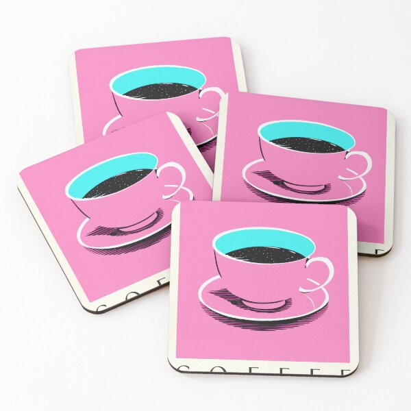 Item preview, Mid-Century Modern Coffee Art - Retro Pink Cup Cafe Wall Art for Kitchen designed and sold by PinkNomad.