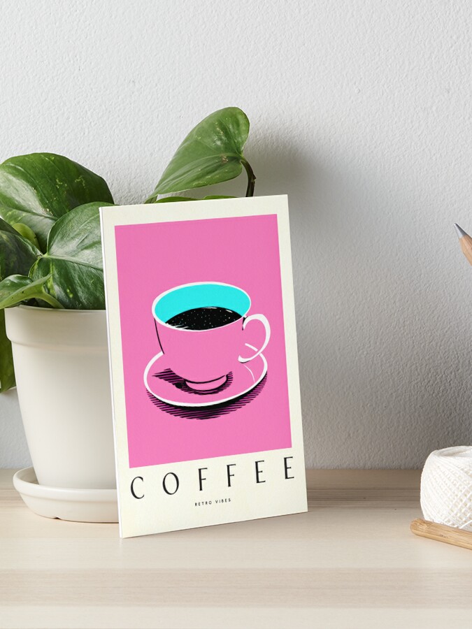 Mid-Century Modern Coffee Art - Retro Pink Cup Cafe Wall Art for Kitchen  Art Board Print for Sale by PinkNomad