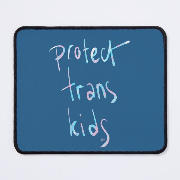 Item preview, Protect trans kids (blue background) designed and sold by MentaLee.