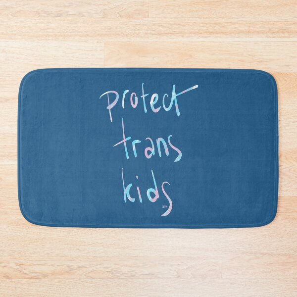 Item preview, Protect trans kids (blue background) designed and sold by MentaLee.