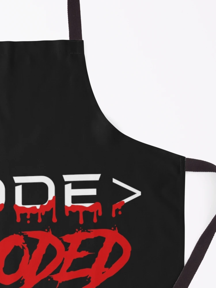 Thumbnail 3 of 6, Apron, Code blooded bleeding code typhorapy  designed and sold by Code  Monkeys.