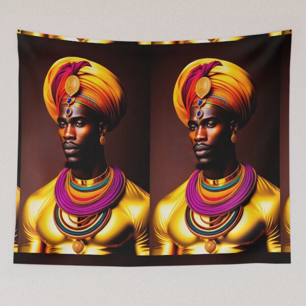 Item preview, Colorful tribal king designed and sold by Yamy Morrell Art and Design.