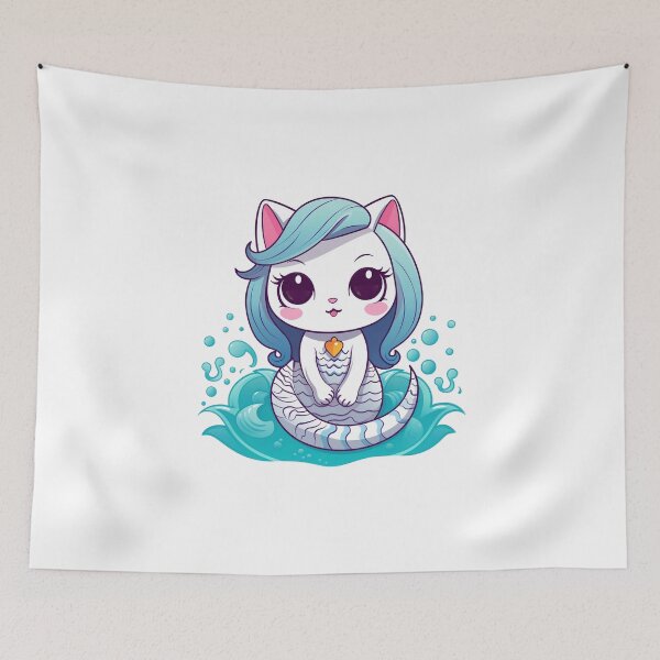 Item preview, Mermaid Cat Cute Digital Art designed and sold by ShepherdsPieMan.