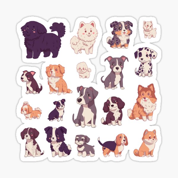 Choose extra large sticker* kawaii dog breeds pack Sticker for Sale by  Yaragold