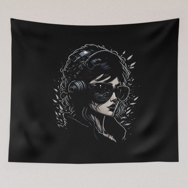 Item preview, Dark Haired Steampunk Pilot Woman Portrait designed and sold by SoccaTamam.