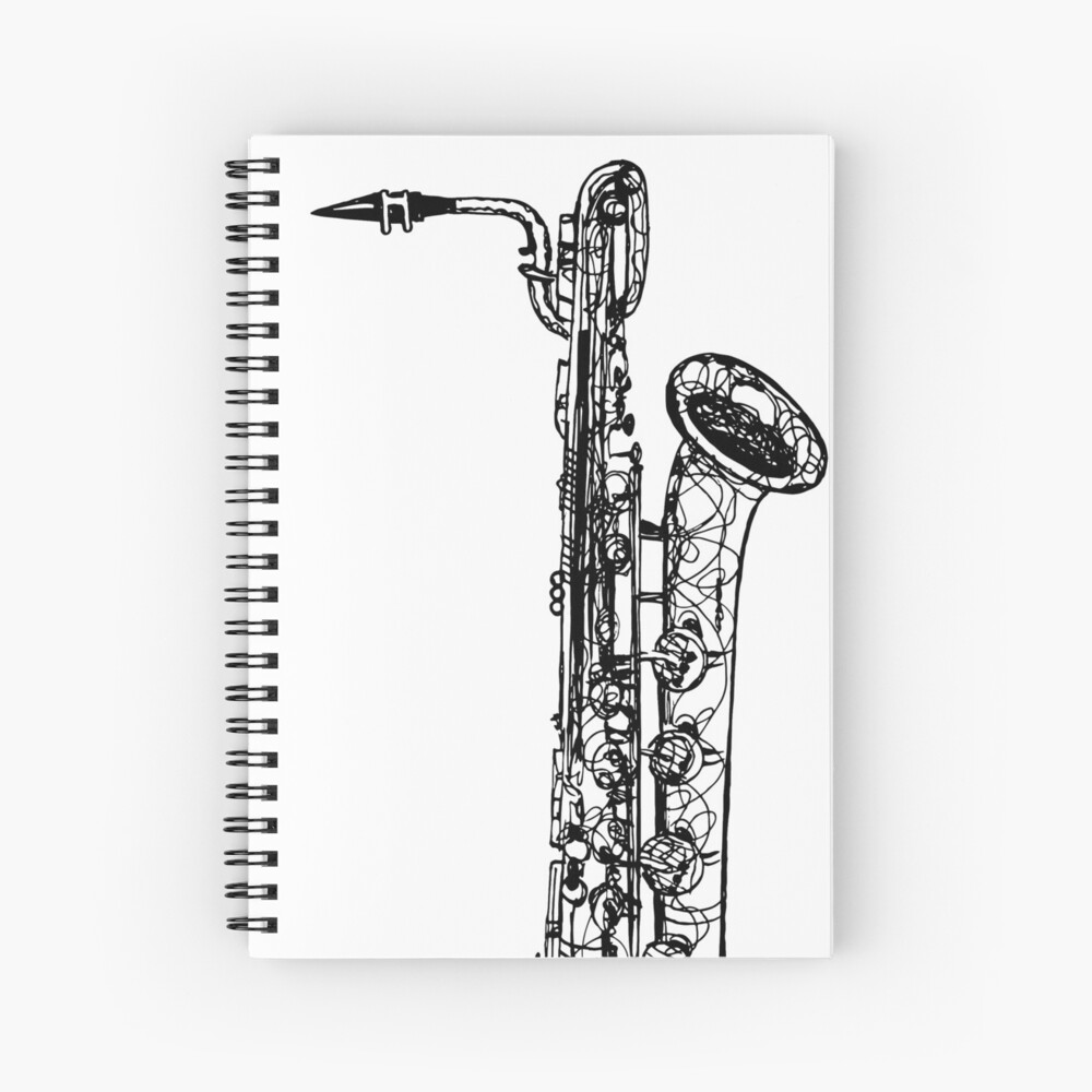 Baritone Saxophone Spiral Notebook By Kskov Redbubble