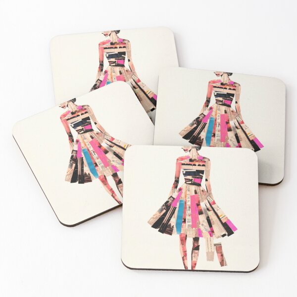 Item preview, Collage de chica de moda retro chic de arte pop moderno de mediados de siglo - Arte de pared de dormitorio femenino designed and sold by PinkNomad.