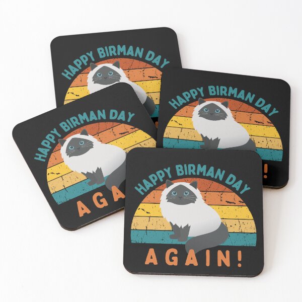 Item preview, Happy Birman day again! designed and sold by CuteCatsCoffee.