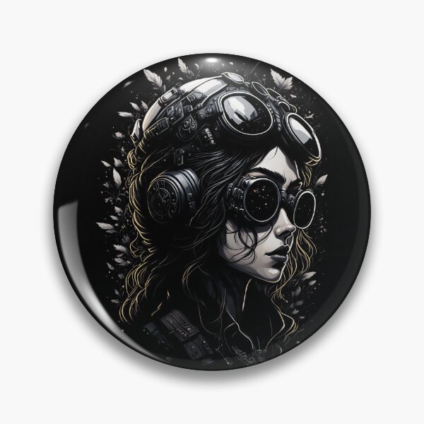 Item preview, Steampunk Style Female Pilot Vintage Portrait designed and sold by SoccaTamam.