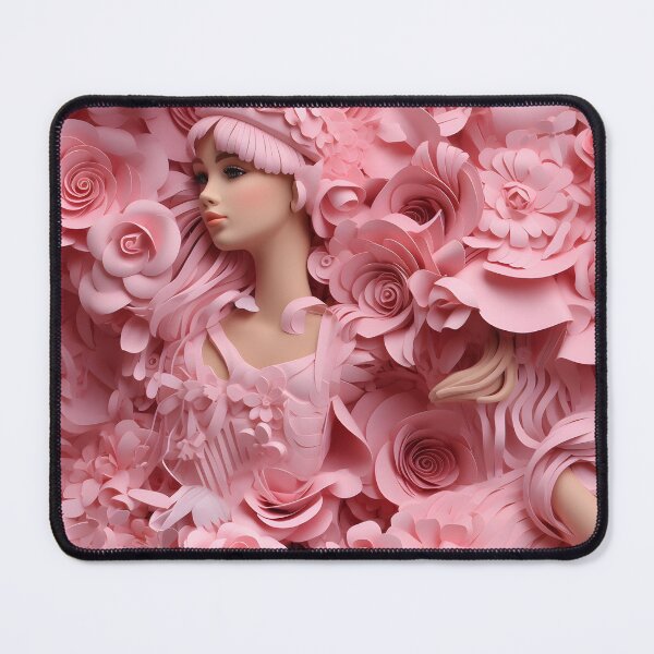 Item preview, The Persistence of Pink Hair: it is hair versus flowers, and flowers are winning. They are all pink. designed and sold by ignasirus.