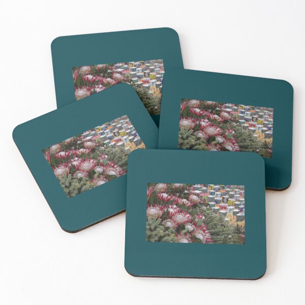 Item preview, Cape Town, South Africa - protea flowers and Cape houses Long  designed and sold by Malfoxvikna.