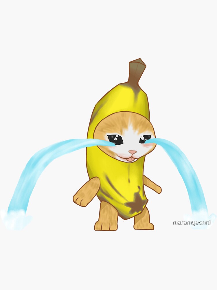 Crying Banana Cat  Pin for Sale by sticker-house
