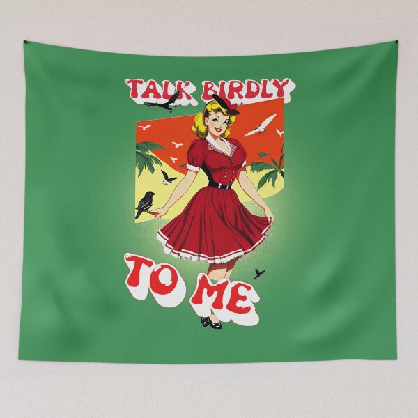 Item preview, Talk birdy to me. - Funny Pinup Girl by CallisC Arts designed and sold by CallisC-Arts.