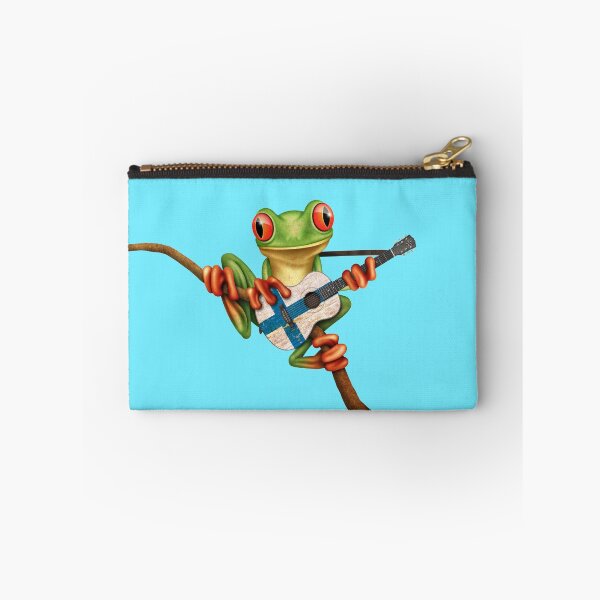 Item preview, Tree Frog Playing Finnish Flag Guitar designed and sold by JeffBartels.